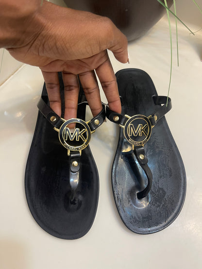 Michael Kors Black Gold Sandals Women sz 7