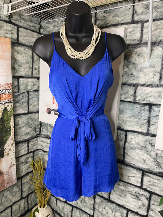 Naked Zebra Blue Romper Women sz Small