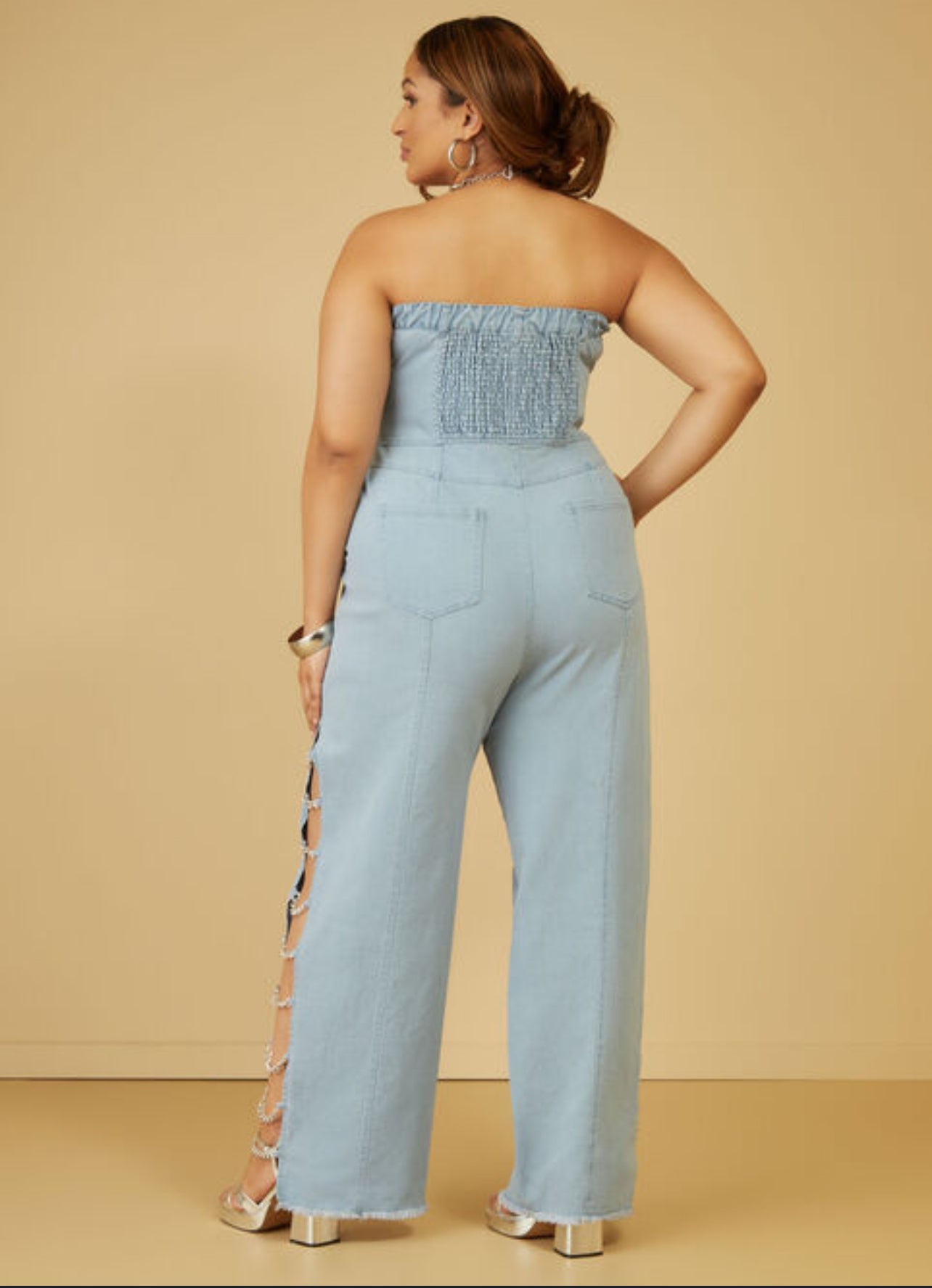 NEW Ashley Stewart Blue Denum Jumpsuit Women sz 20