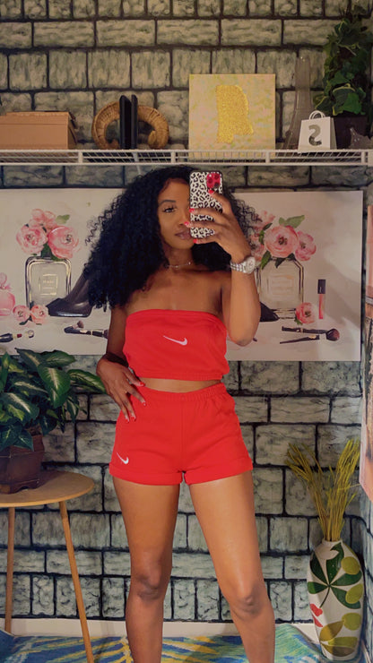 NEW "Nike" Red 2 Piece Pants Set (SIZE L & XL)