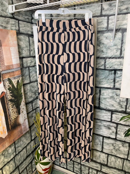 Molly Green Tan Black Print Pants Women sz Large
