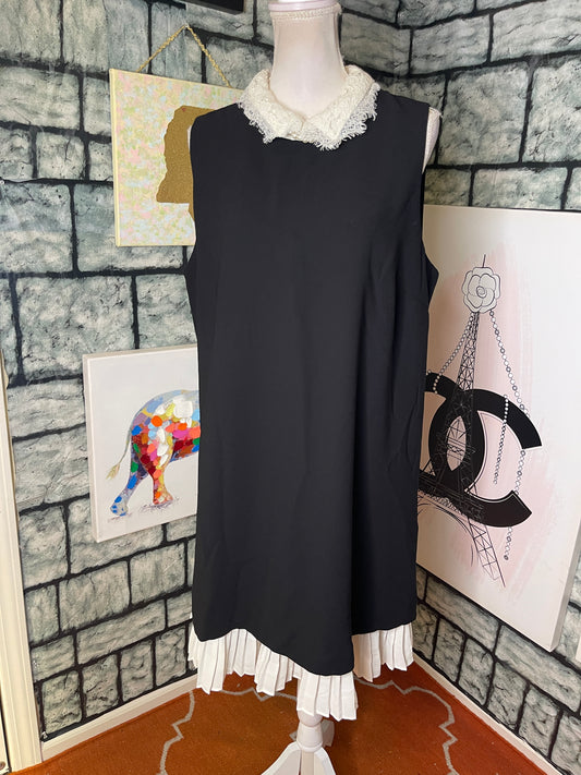 Nanette Black White Dress Women sz 16