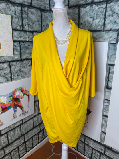 Yellow Shirt Dress Women sz 2XL