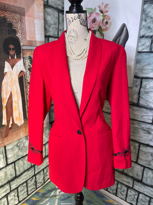 Artium Red Blazer Women sz 8