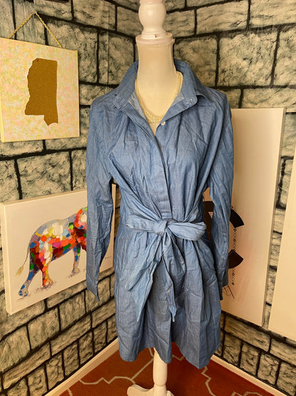 Blue Button Dress Women sz Large