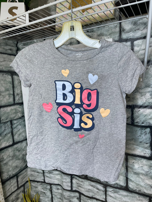 Carter's "Big Sis" Gray Shirt Girls sz 8