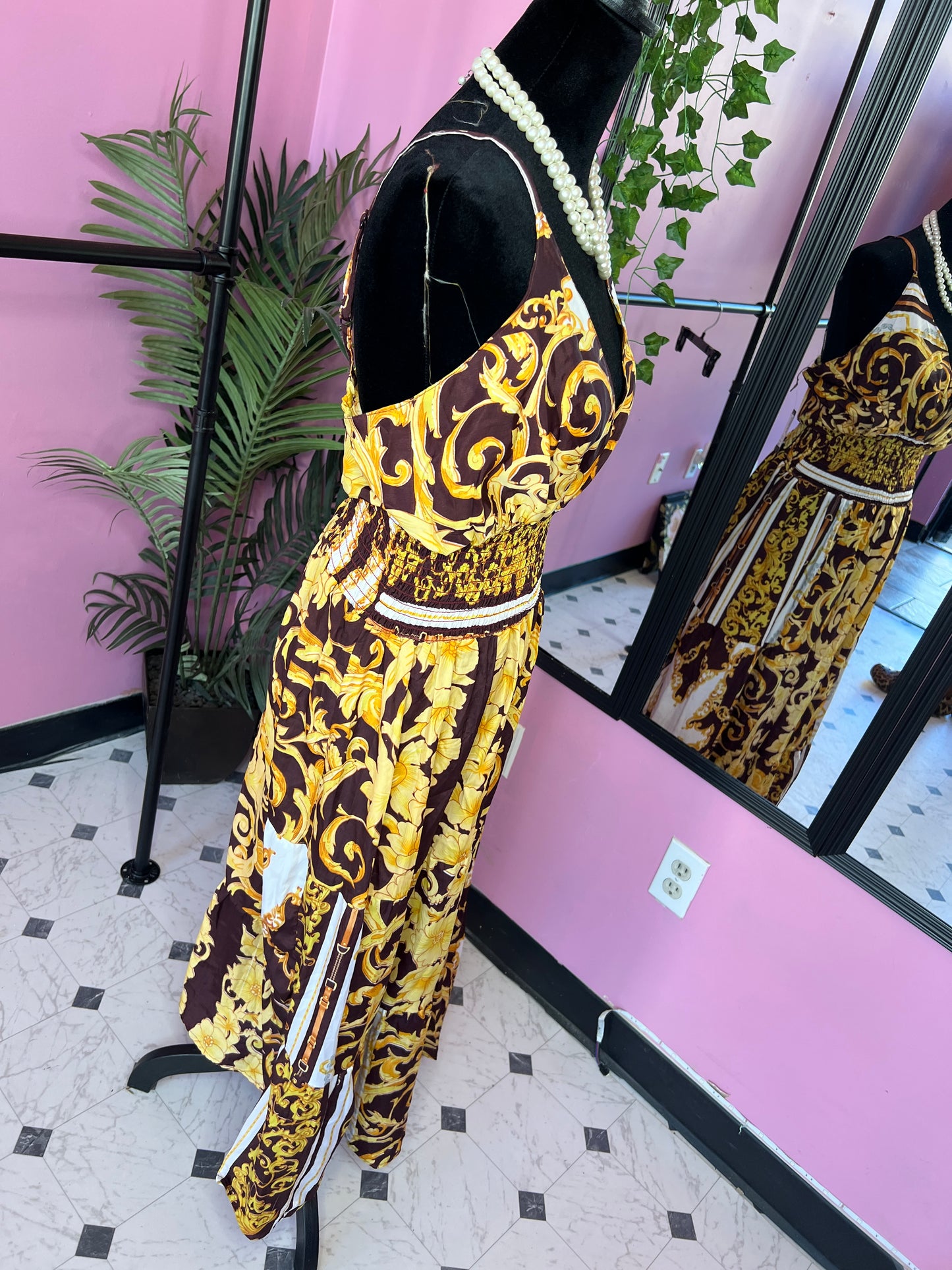 NEW Ana & Rose Brown Yellow Dress Women sz 2XL
