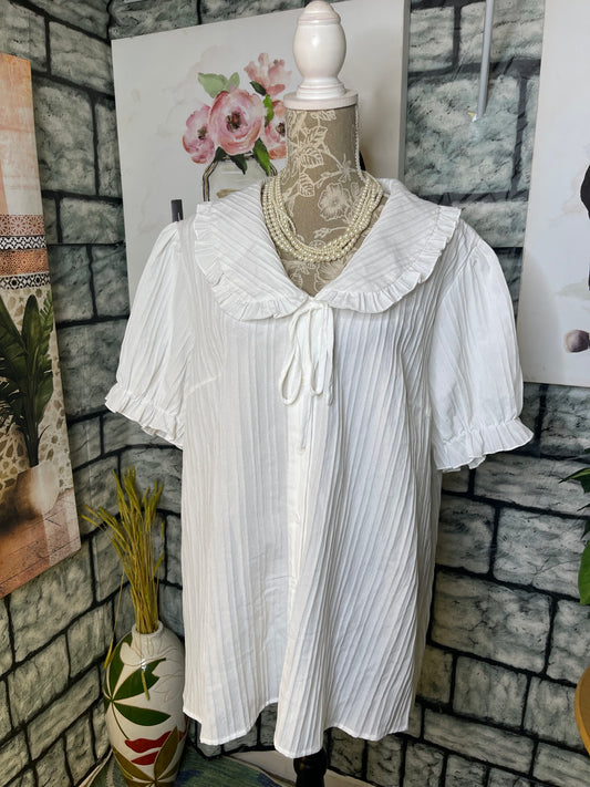Shein White Button Blouse Women sz 3XL