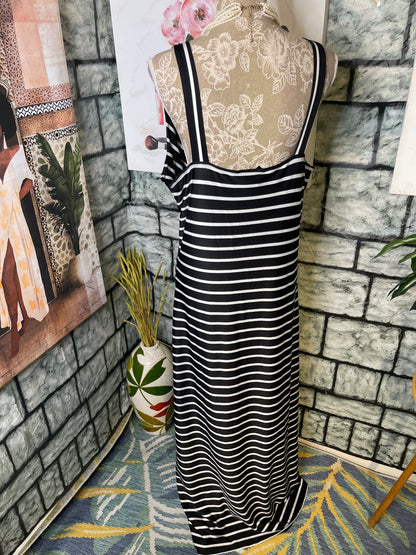 Metaphor Black White Dress Women sz XL