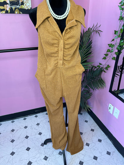 Brown Jumpsuit Women sz 2XL