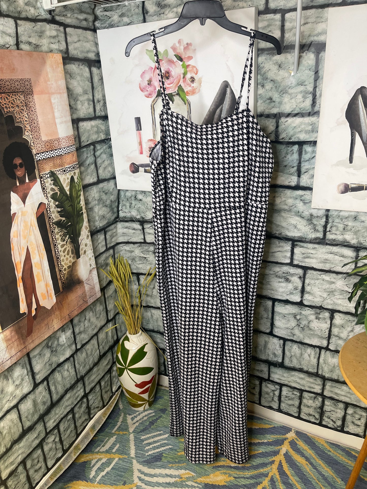Jolie Joy Black White Jumpsuit women sz 2XL