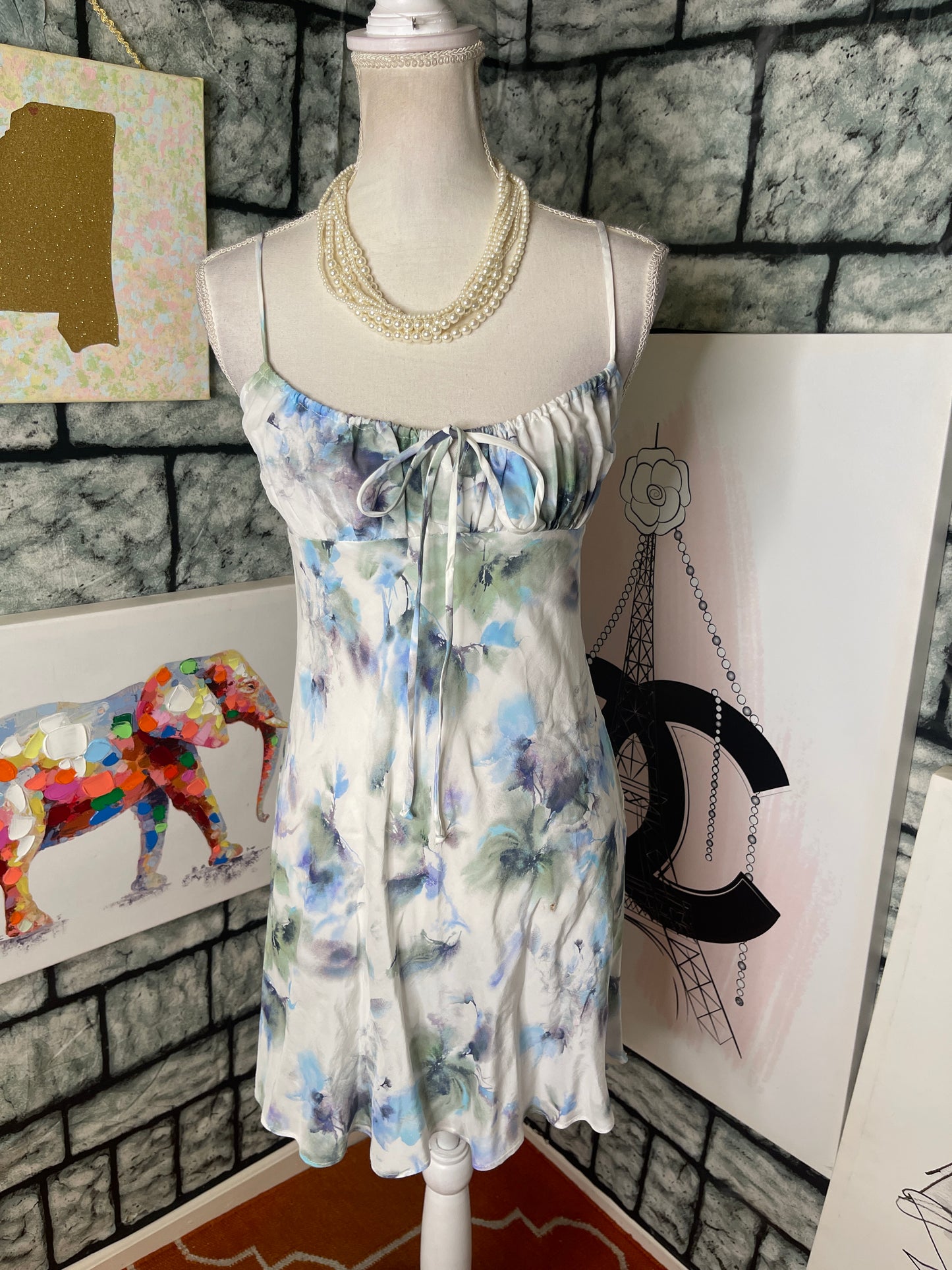 NEW BEC Bridge Blue White Dress Women sz Small