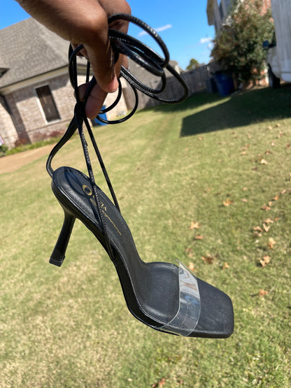 Olivia Black Clear Heels Women sz 11