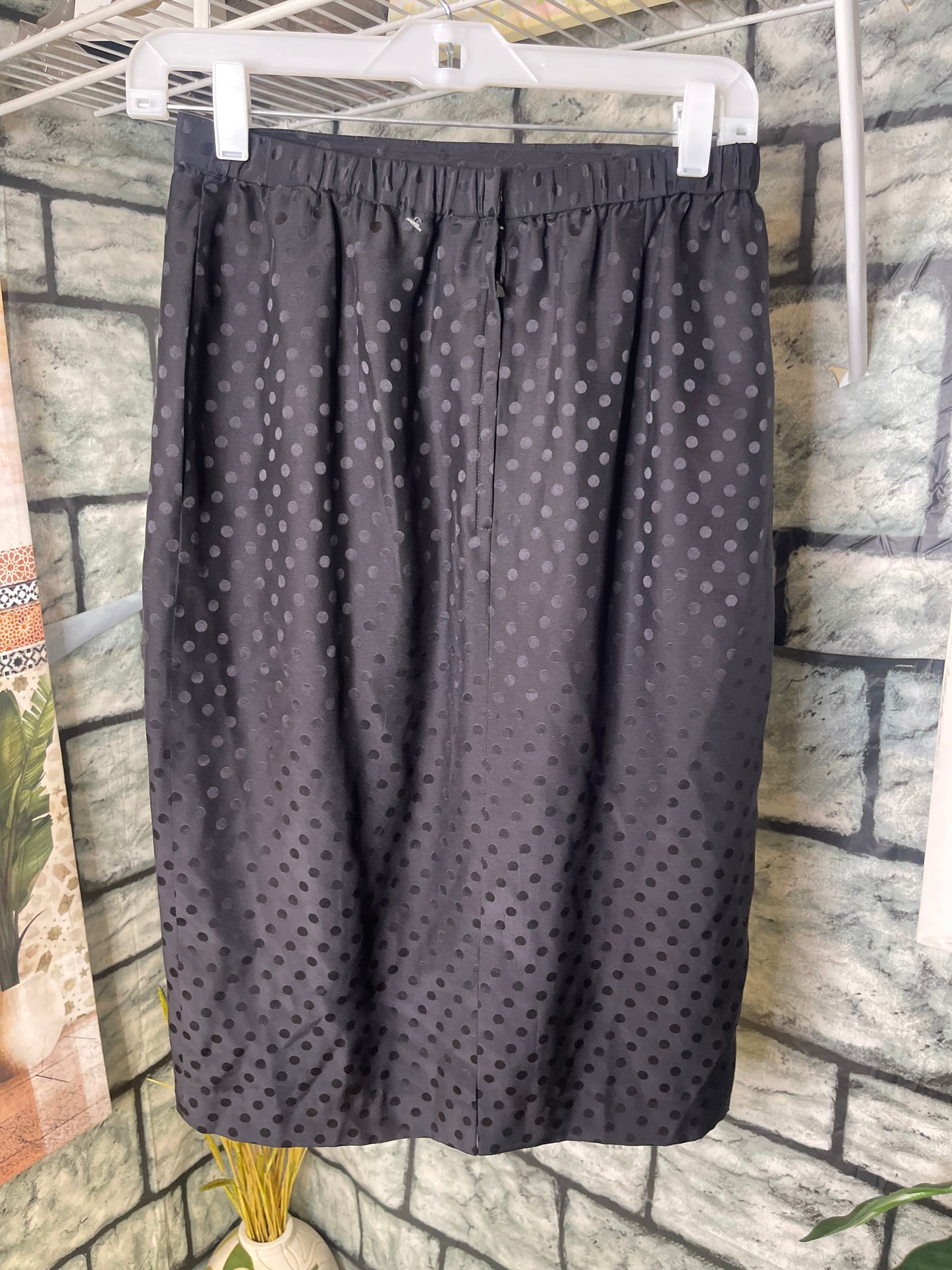 Black Polka Dot Skirt Women sz 6