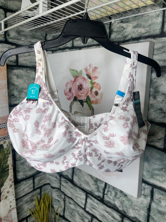 NEW Bali White Purple Floral Bra Women sz 42DDD