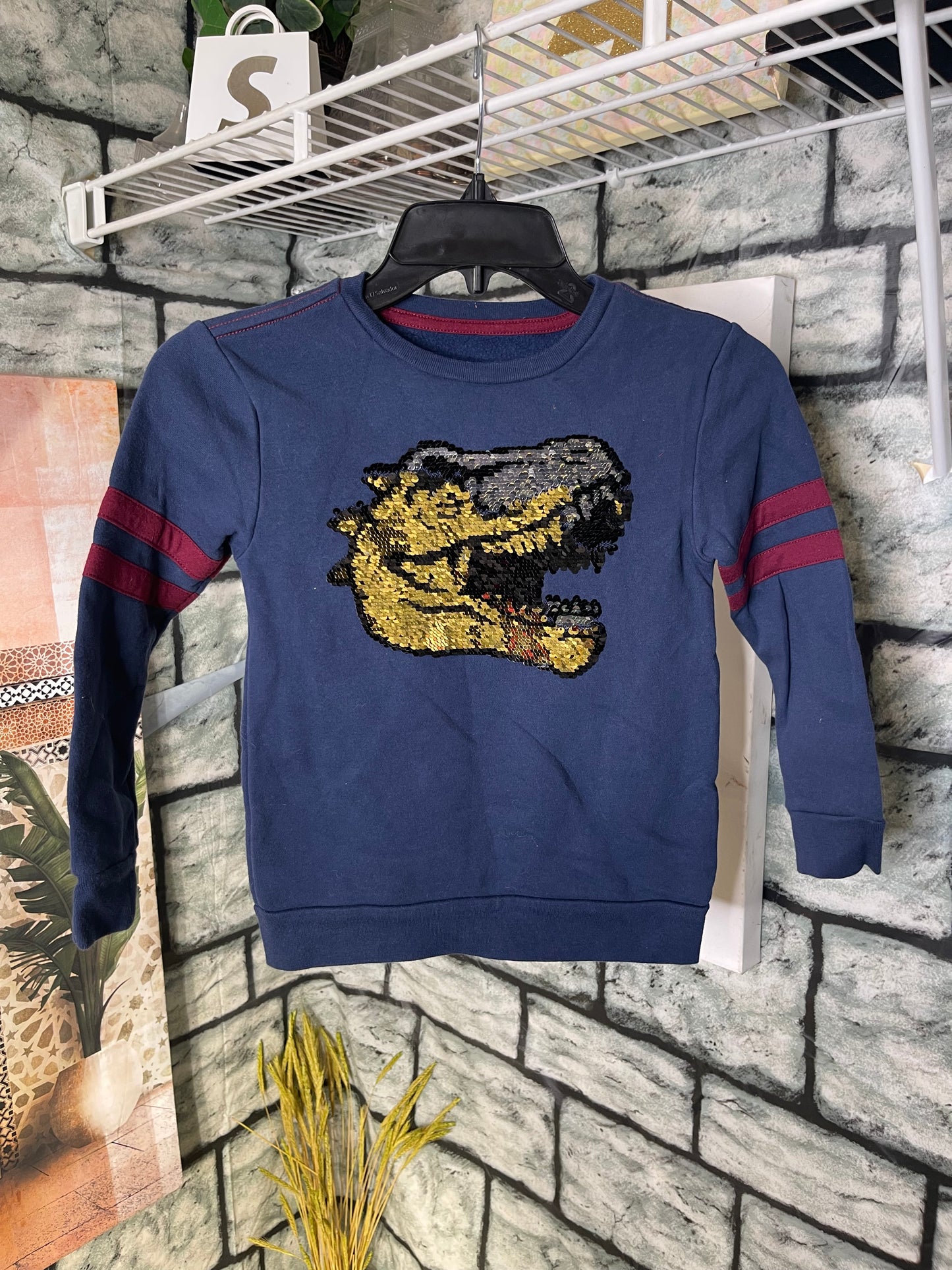 365 Kids Dino Crewneck Blue Boys sz 6