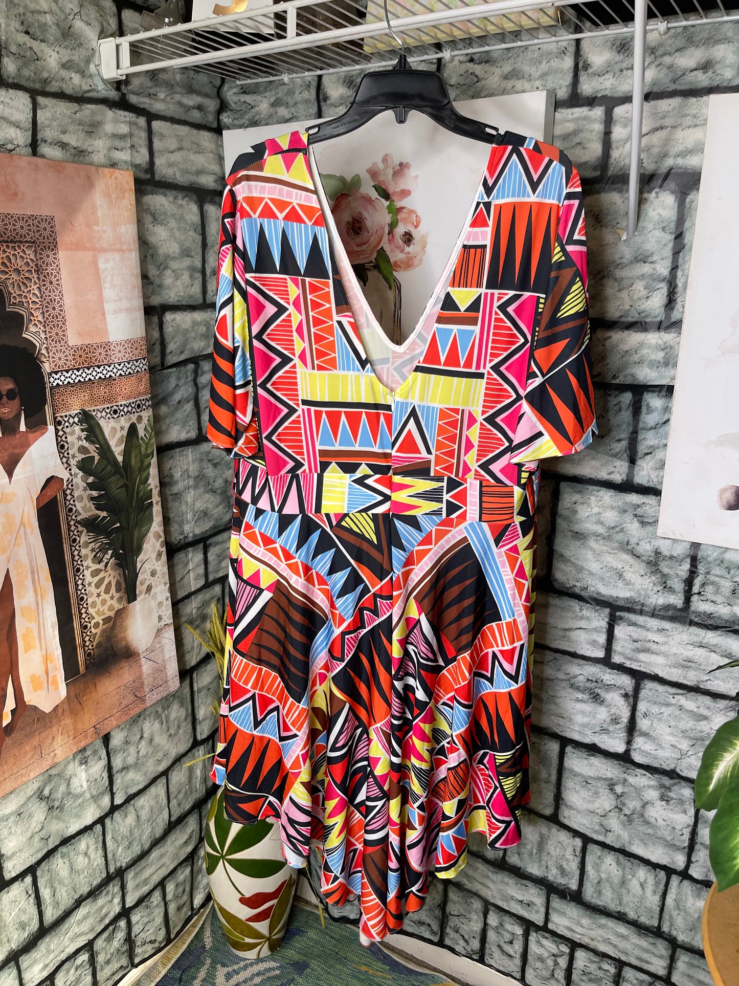 Monif C Colorful Romper Women sz 2XL