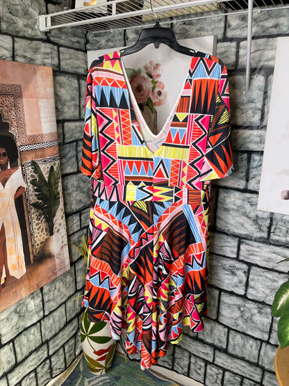 Monif C Colorful Romper Women sz 2XL