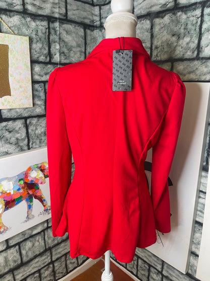 NEW Shein Red Blazer Blouse Women sz Large