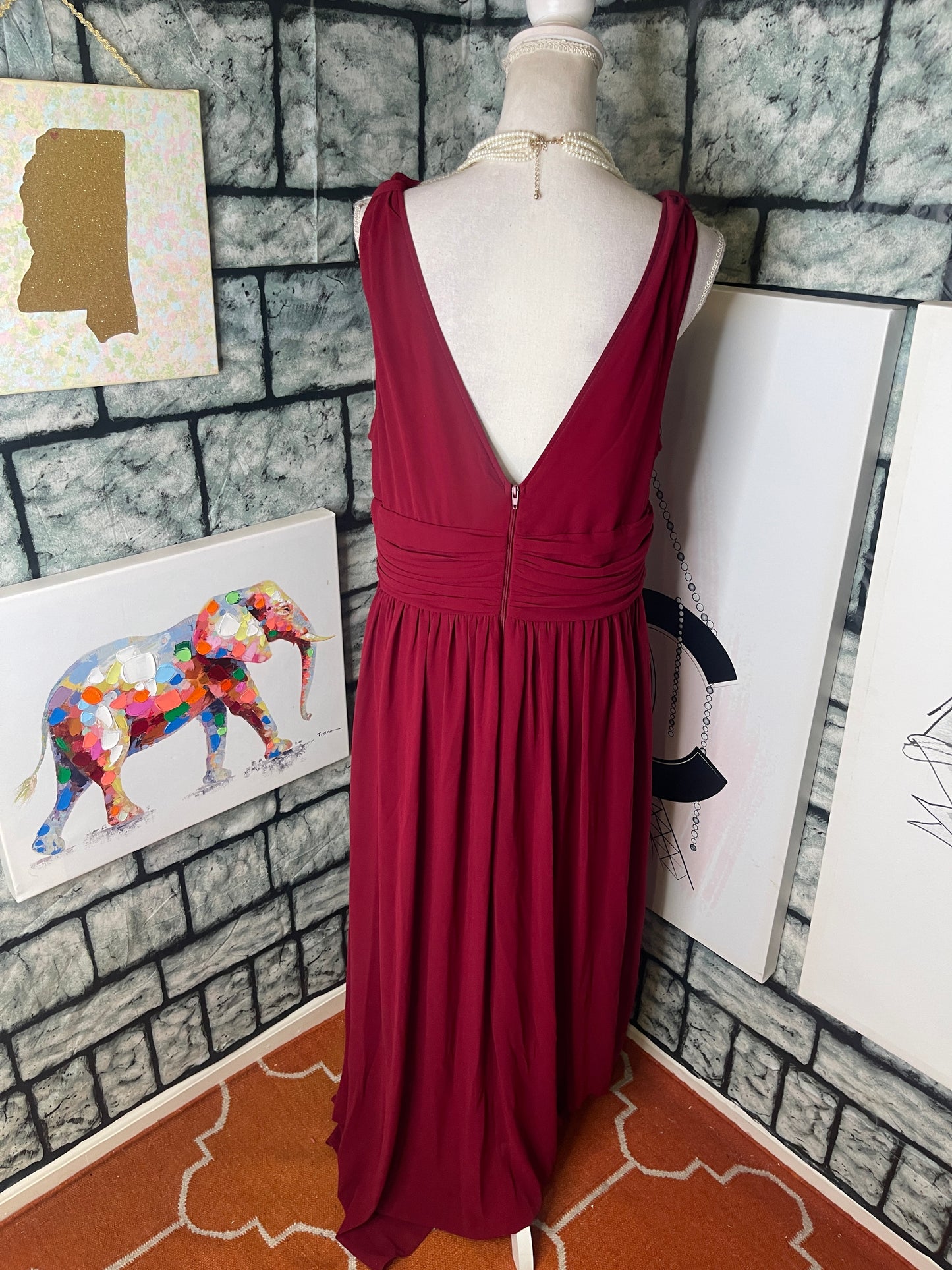 Ever Pretty Burgundy Dress Women sz 16