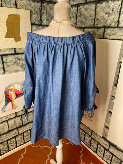 NEW 143 Story Blue Blouse Women sz Large
