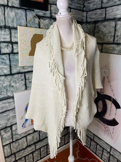 NEW Ruggine Off White Fringe Wrap Women sz One Size (would say fits up to Large)