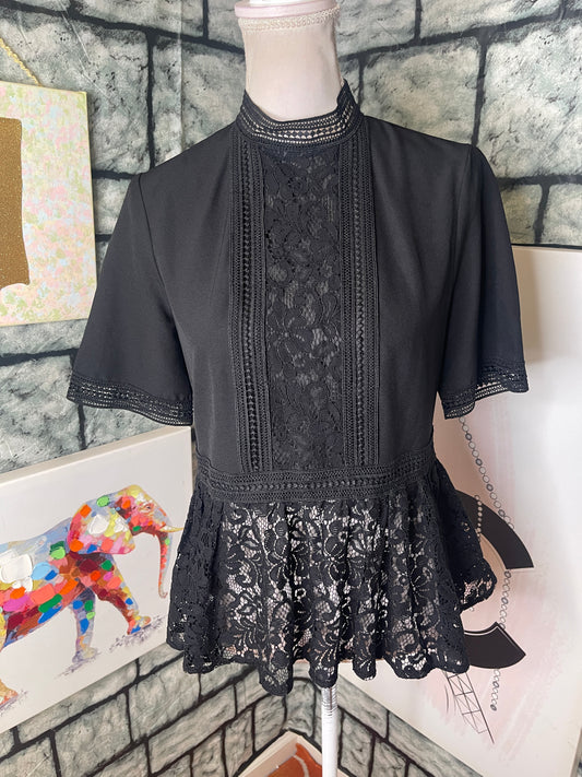 Zara Black Blouse Women sz Small