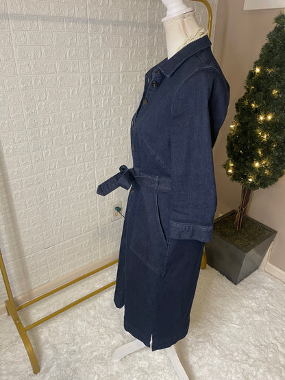 Ann Taylor Blue Denim Dress Women sz 10