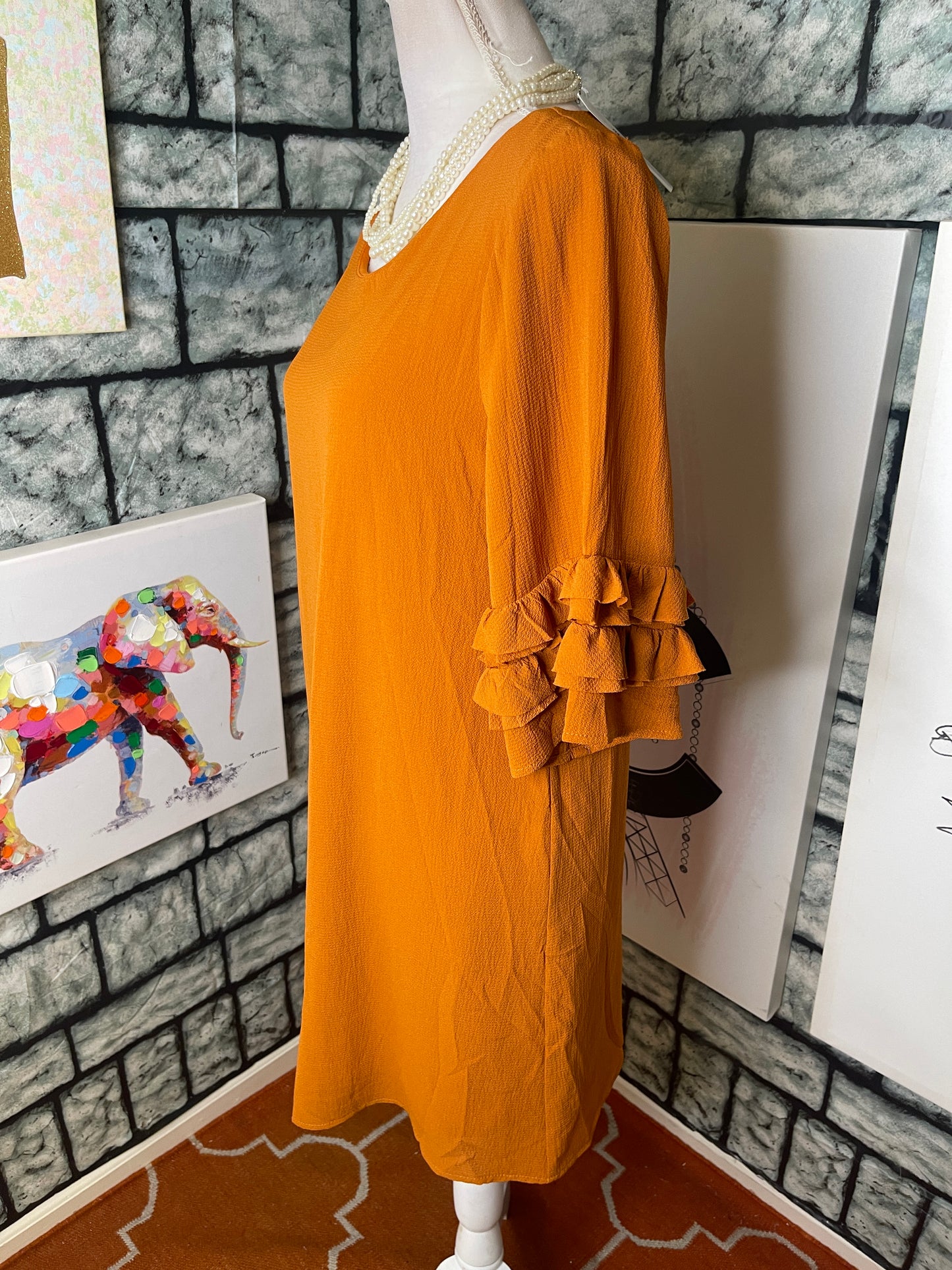 She Sky Orange Dress Women sz Small