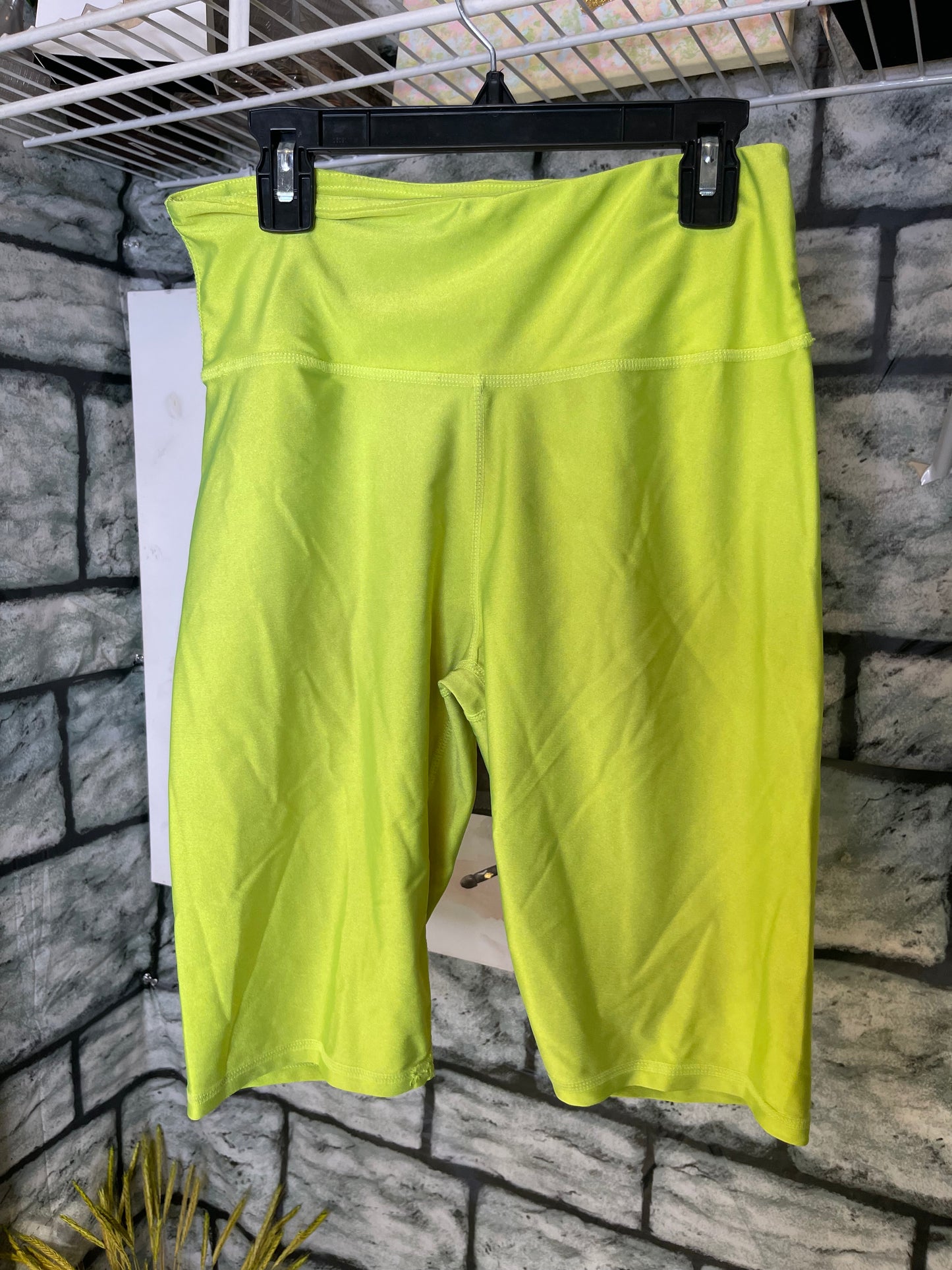 Neon Green Biker Tights Women sz Large / XL (BEST FIT LARGE)