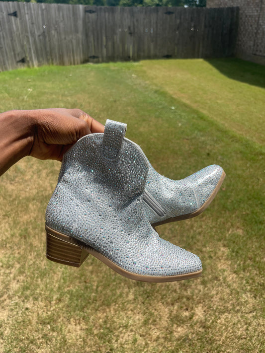 Dream Paris Silver Cowgirl Boots Girls sz 12