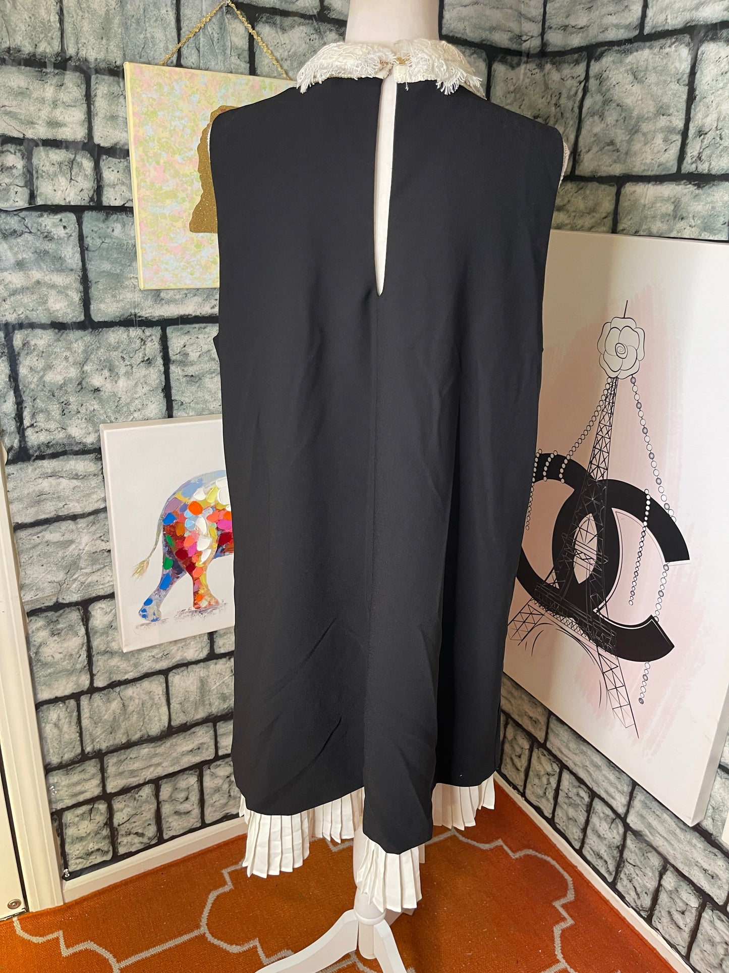 Nanette Black White Dress Women sz 16