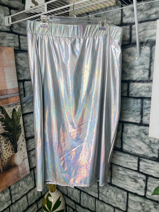 NEW Ashley Stewart Silver Skirt Women sz 18/20