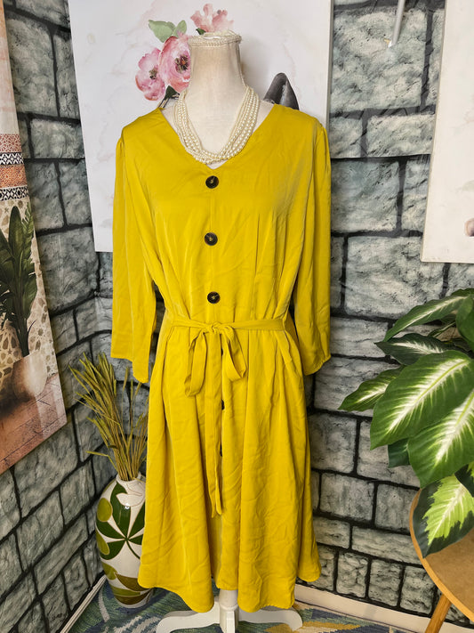 NEW Allegra K Gold Dress Women sz XL