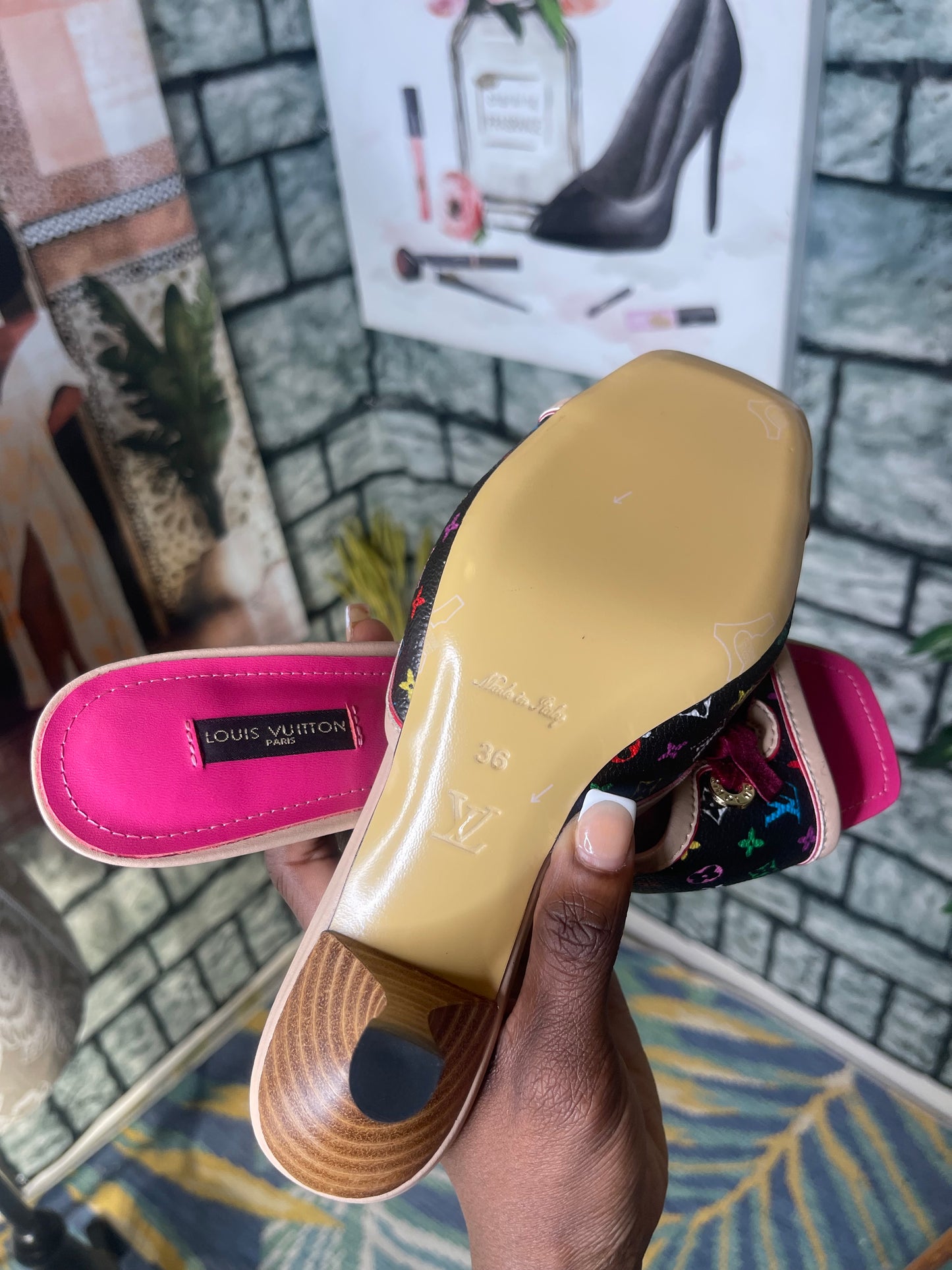 NEW "LV" Pink Heels (see details) Women sz 36 = 6