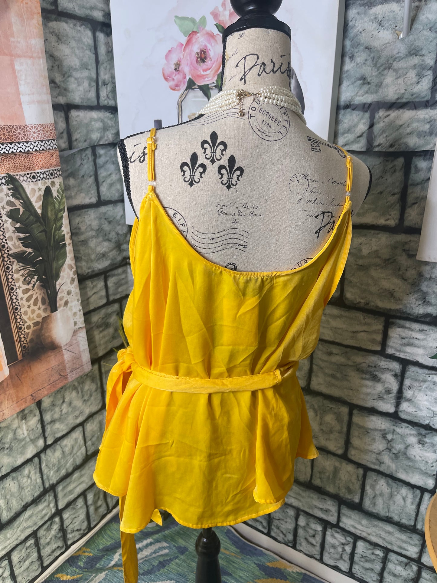 NEW Ashley Stewart Yellow Blouse Women sz 18/20