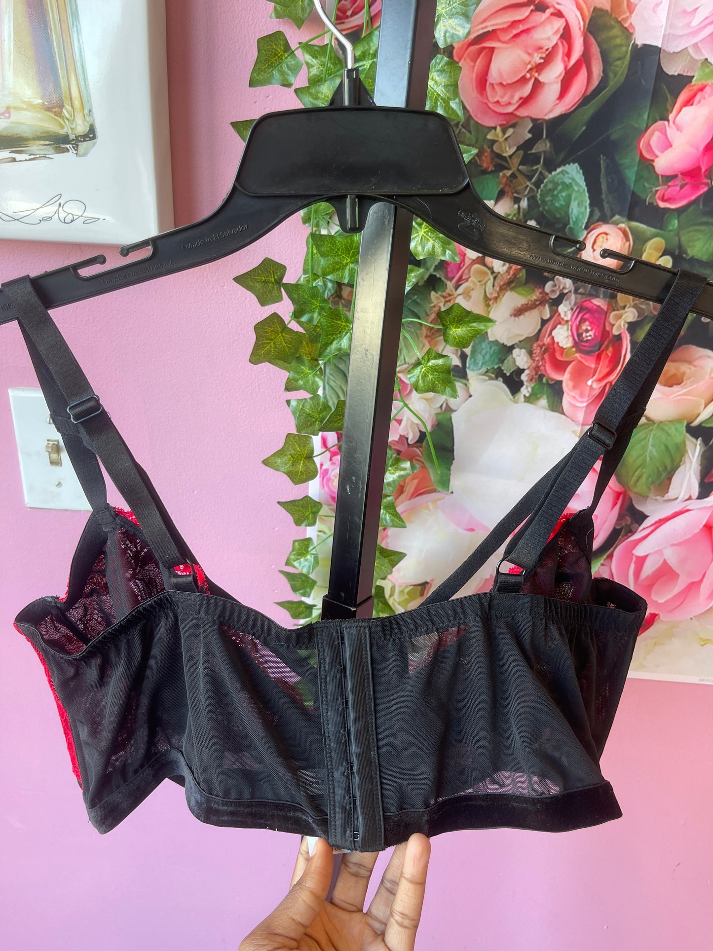 NEW Adore Black Red lace Bra Women sz 3XL