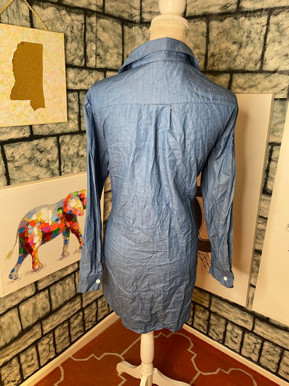 Blue Button Dress Women sz Large