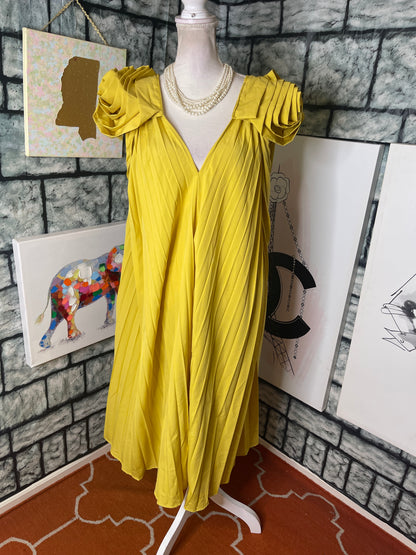 NEW N by Nancy Yellow Dress Women sz 2XL (best fit XL)