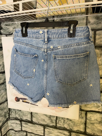 PacSun Blue Floral Denim Shorts Women sz 25