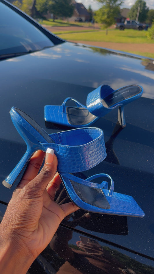 Azalea Wang Blue Heels Women sz 10