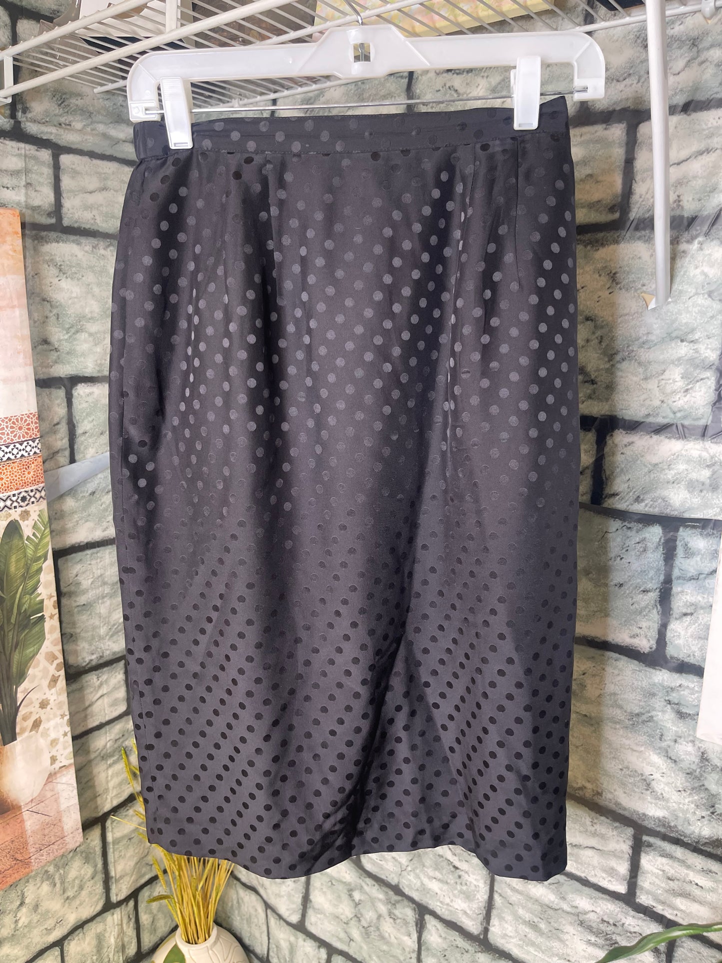 Black Polka Dot Skirt Women sz 6