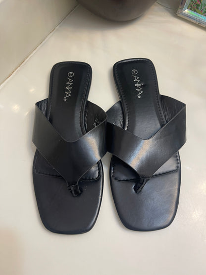 Anna Black Sandals Women sz 7