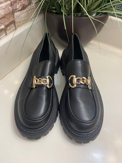 NEW Black Gold Platform Slip On Women sz 10
