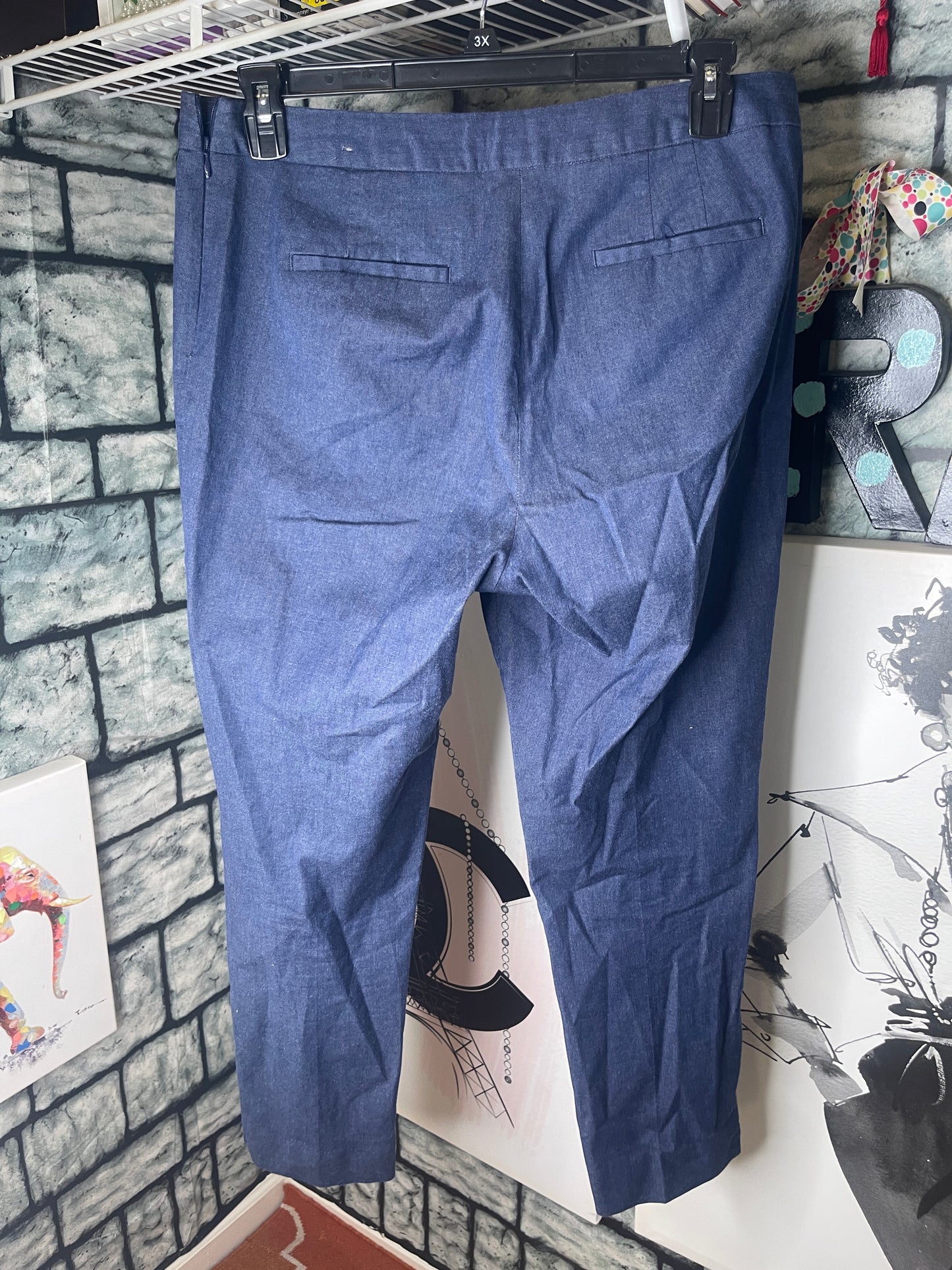 NEW Talbots Blue Denim Looking Casual Pants Women sz 12