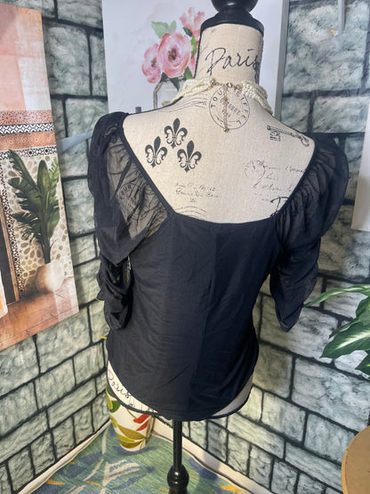 Rue 21 Black Bodysuit Blouse Women sz 2XL