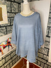 Umgee blue sweater blouse women sz 1XL