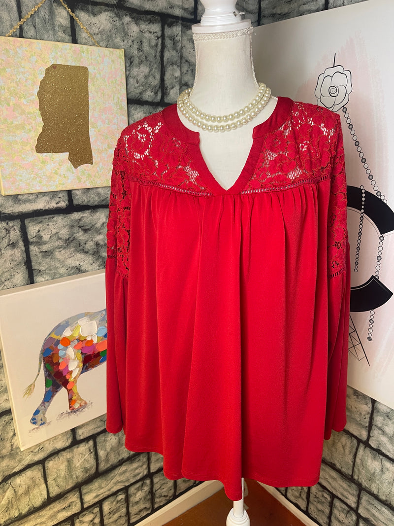 Lane Bryant red blouse women sz 18/20