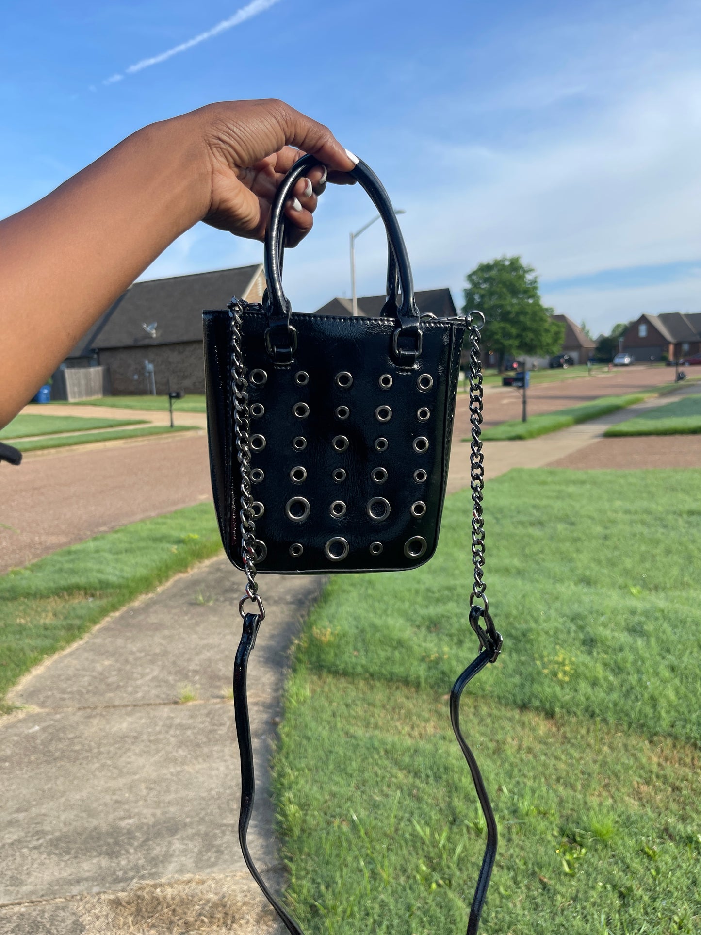 Black fashion handbag / crossbody