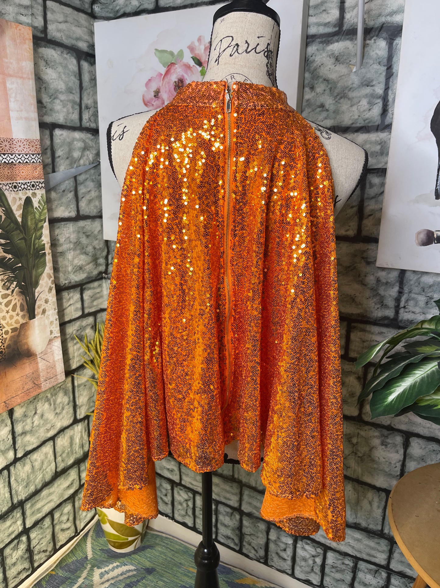 NEW Ashley Stewart Orange Sequin Blouse Women sz 18/20